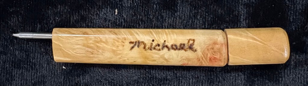 EcoWoodturner Mini-Pocket-Pen cap on top