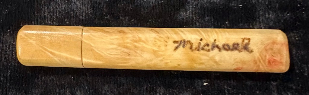 EcoWoodturner Mini-Pocket-Pen Silver Maple Burl